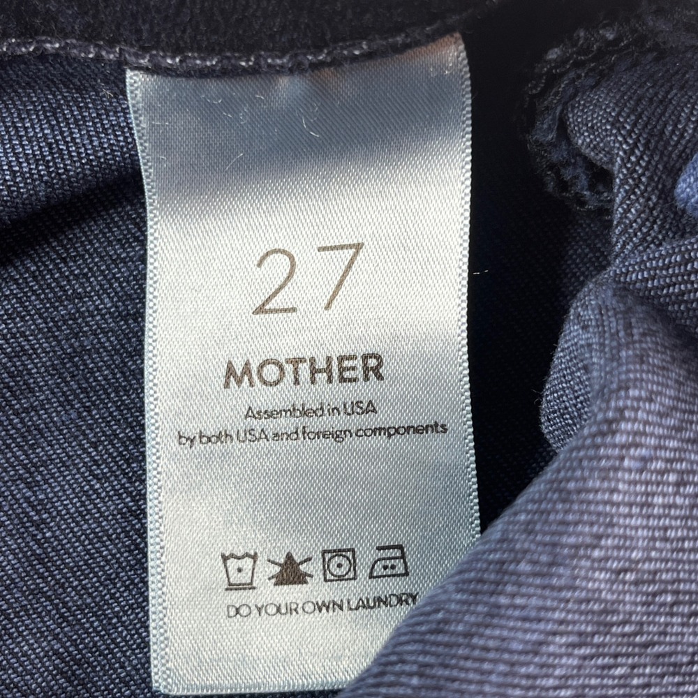 MOTHER The Hustler Roller Skimp  Flare Jeans Blue Denim Front Seam High Rise 26 - Picture 10 of 12